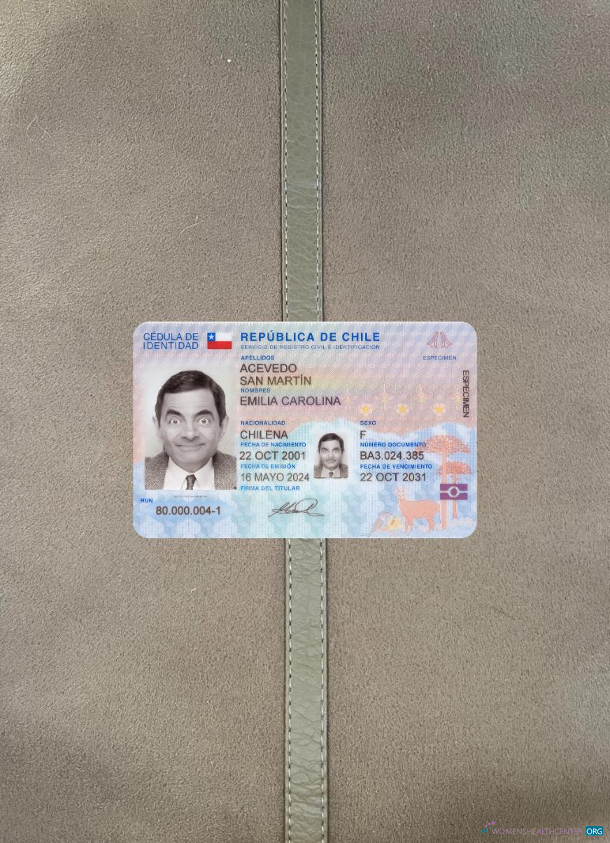 Download Chile ID card 2024 present photolook front Photoshop template